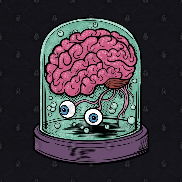 Brain In Glass Jar With Eyes by RGB Ginger